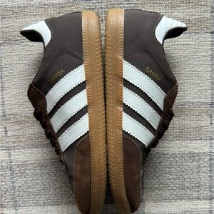 Adidas Samba Chocolate Brown Suede and White Leather